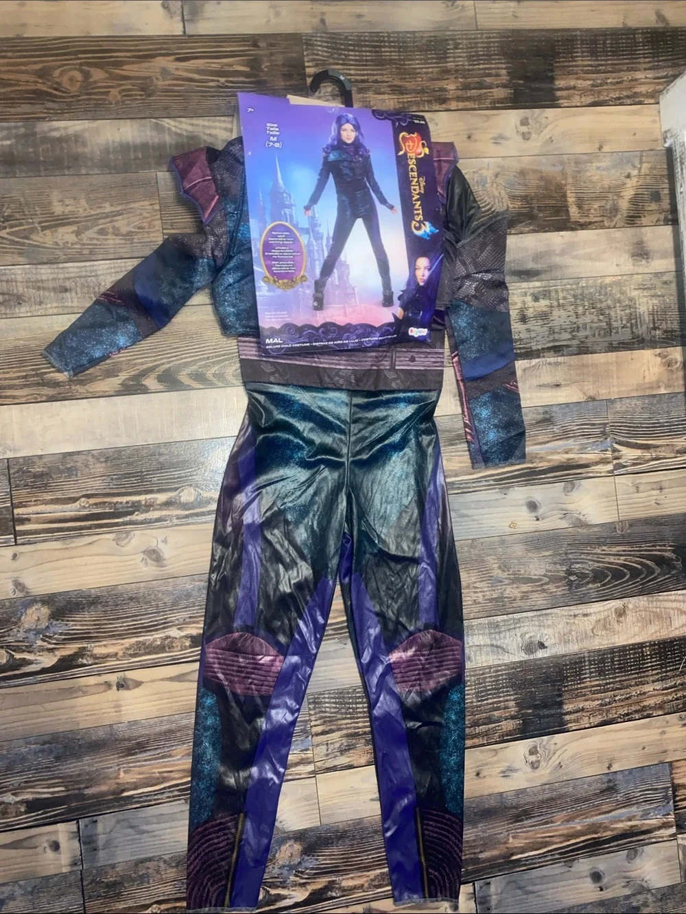 Disney Descendants Mal Costume - Black & Purple Jumpsuit size M 7-8 - Picture 3 of 5